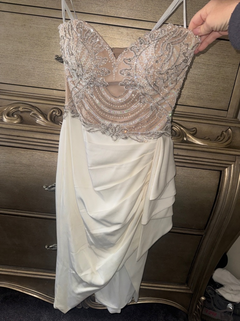 Terani Couture White Strapless Embellished Pencil Skirt - Picture 6 of 6